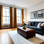 Staged Apartment Living Room**

"A beautifully staged living room in a vintage apartment, featuring original hardwood floors and crown molding. Modern furniture and decor create a comfortable and inviting space. Large windows provide natural light, highlighting the architectural details. Warm, inviting atmosphere. safe for work, appropriate content, fully clothed, professional, modest, perfect anatomy, correct proportions, natural pose, well-formed hands, proper finger count, natural body proportions, high quality"

**