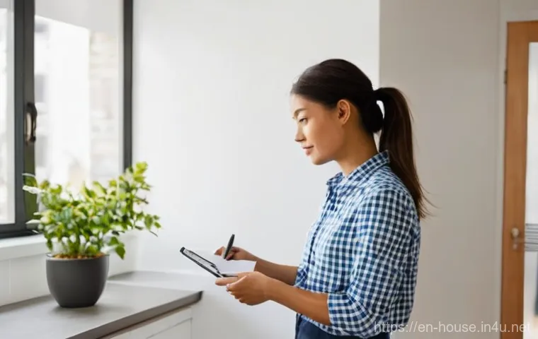 전세보증금 인상 제한 - **Prompt:** A young adult, looking thoughtful and slightly concerned, sits at a clean, modern kitche...