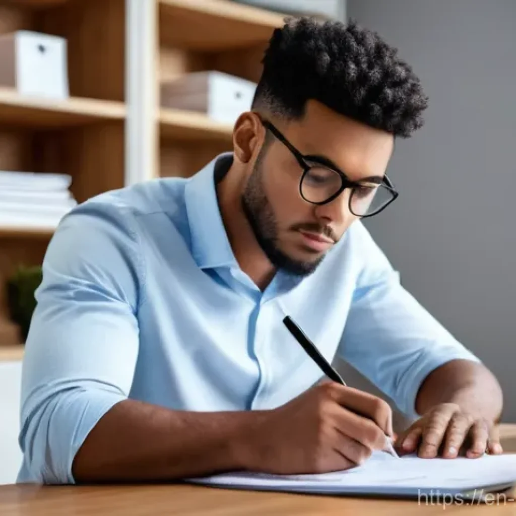 부동산 법률 용어 정리 - **Prompt:** A diverse young adult, looking earnest and determined, sits at a modern wooden desk. The...