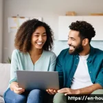 Home 17 신혼부부 특별공급 조건 - **Image Prompt: Dream Home Discovery**
A diverse, newlywed couple in their late 20s to early 30s...