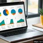 부동산 P2P 투자 - A modern digital real estate investment dashboard displayed on a sleek laptop screen in a bright, st...
